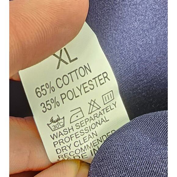 XL lounge sleep set silky navy blue button front elastic waist wode leg NWOT - Picture 4 of 8